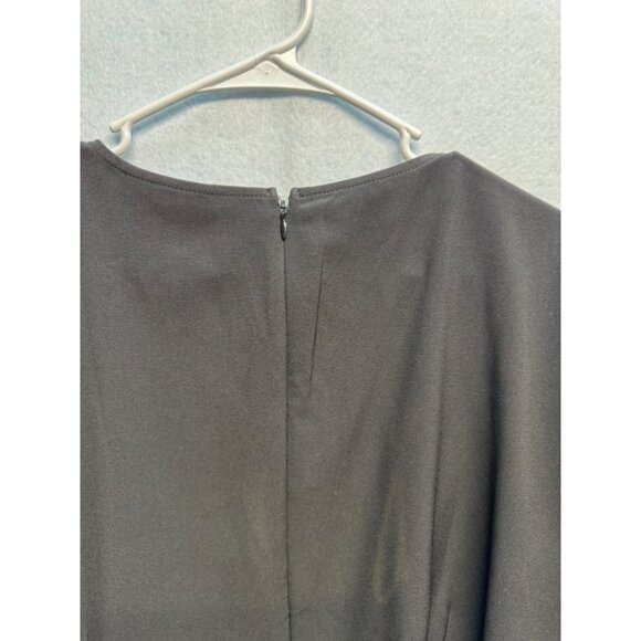 Lane Bryant Womens Black V-Neck Short Sleeve Peplum Top W/Tie Waist Size 28 - Picture 9 of 10